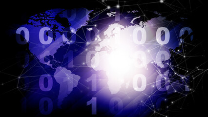Cyber security and global communication in digital world, technology background
