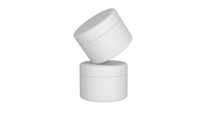 3D rendered Cosmetics Jar mock up. Packaging clear Cosmetic cream on isolated Light Grey background