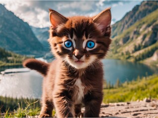 Obraz premium A kitten cute at nature 