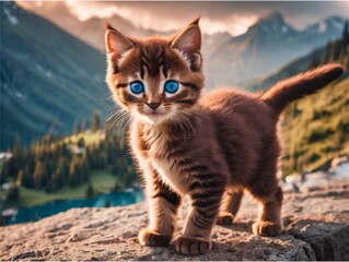 Obraz premium A kitten cute at nature 