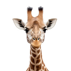 Giraffe photograph isolated on white background