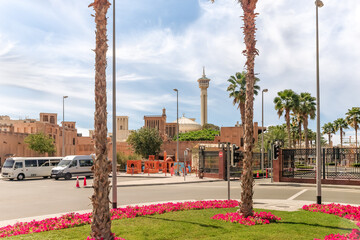 The reconstructed old part of the Dubai city - Al-Bastakiya quarter in the Dubai city, United Arab...