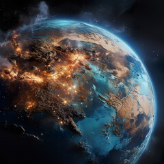 Obraz premium Close-up of a planet in space