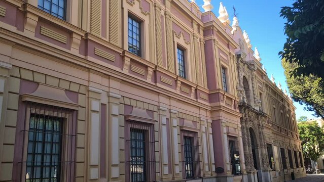 Seville Spain, Museum of Fine Arts Building Exterior on Sunny Day