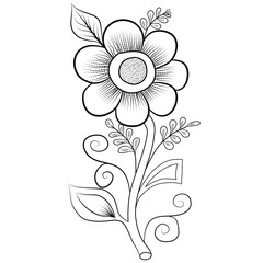 line art flower drawing, line art flower vector, line art flower design