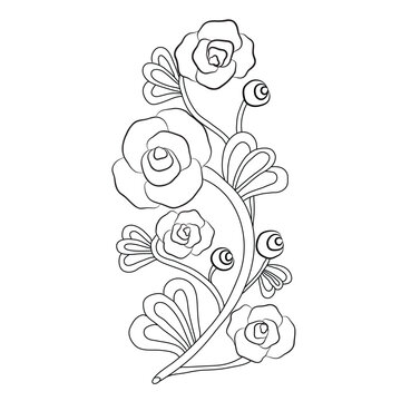 line art flower drawing, line art flower vector, line art flower design