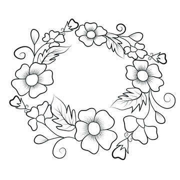 line art flower drawing, line art flower vector, line art flower design