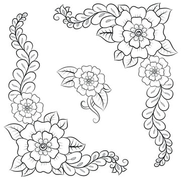 line art flower drawing, line art flower vector, line art flower design