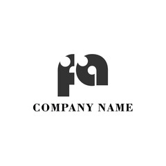 FA Initial logo elegant logotype corporate font idea unity