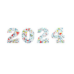 3d numbers 2024 element for design