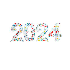 3d numbers 2024 element for design