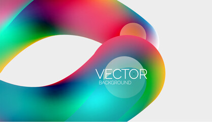 Beautiful flowing round shapes and circles abstract background. Liquid color bubble composition