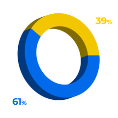 61 39 3d donut pie chart illustration eps vector