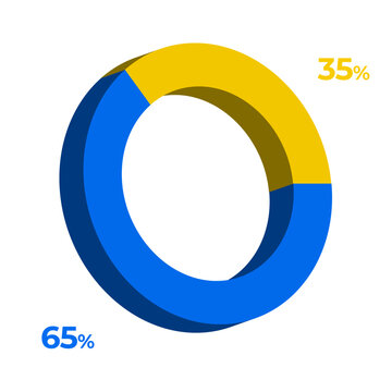 35 65 3d donut pie chart illustration eps vector
