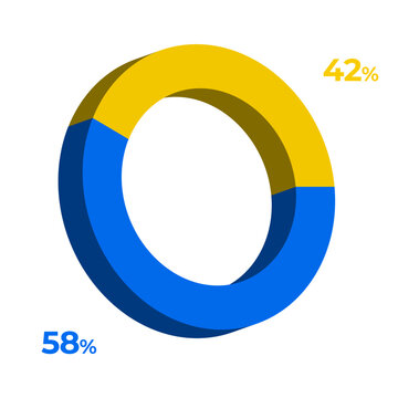 42 58 3d donut pie chart illustration eps vector