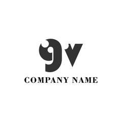 GV Initial logo elegant logotype corporate font idea unity