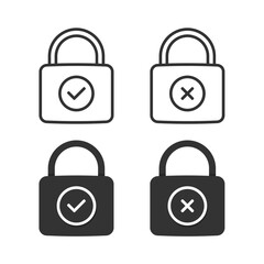 Padlock checklist icon. Illustration vector