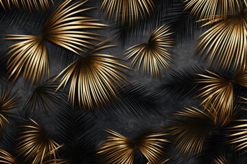 Abstract palm gold grey background	