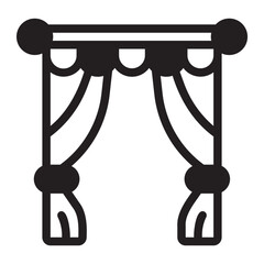 curtains glyph icon