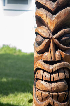 Wooden Tiki statue