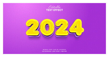 2024 text effect with birthday balloon style