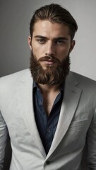 Obraz premium Modern Elegance: Young Man in Stylish Yet Casual Attire. Generative AI