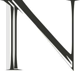 Fototapeta premium Retro alphabet letter N