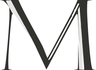 Retro alphabet letter M
