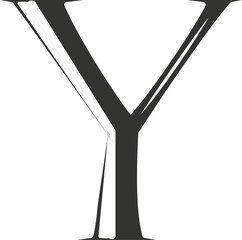 Retro alphabet letter Y