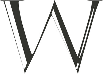 Retro alphabet letter W