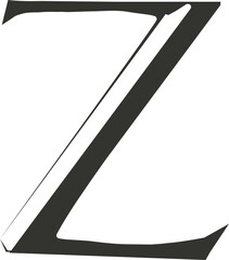 Retro alphabet letter Z