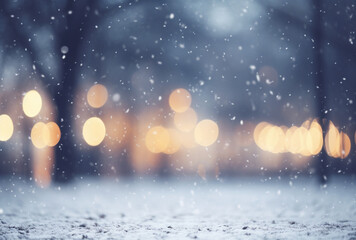 Fototapeta premium Blurred winter background in christmas season. AI generated images