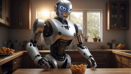 Tech in the Kitchen: A Futuristic Robot Cooking with Precision. Generative AI