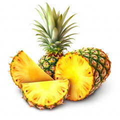 pineapple fruit isolated on white background