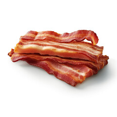 Obraz premium slices of bacon isolated on white background