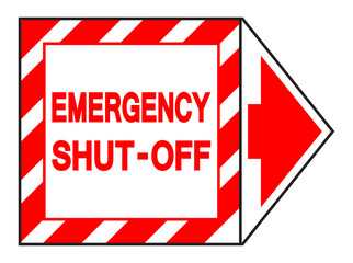 Emergency Shut Off Symbol Sign, Vector Illustration, Isolate On White Background Label. EPS10