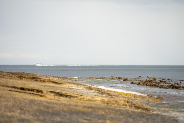 flat rocky coastline by the ocean in tasmania australia