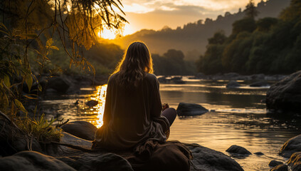 Nature's Healing Mental Health Serenity people finding solace and peace in natural surroundings