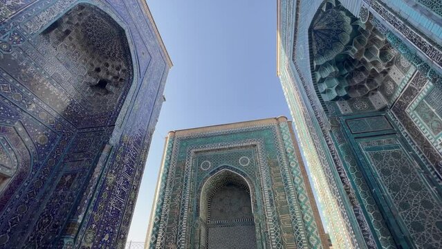 Tuman Aqa, Shah Arab and Khoja Ahmad Mausoleums, Samarkand, Uzbekistan. Dive into Timurid Dynasty's Legacy in UNESCO-listed Shah-i-Zinda. Silk Road's Blend of Persian and Central Asian Influences.