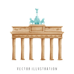 Germany symbol,Brandenburg Gate,Landmark. Vector illustration