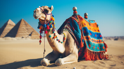 A Desert Landscape with a Companion Camel in the Arabian Peninsula