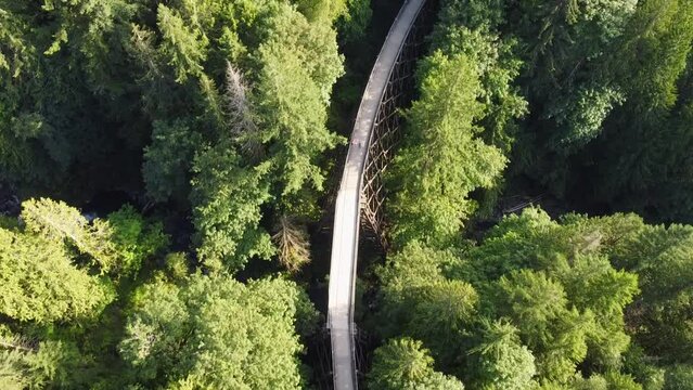 Aerial of the Snoqualmie Valley Trail trestle bridge, Washington State