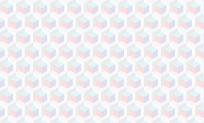 Hexagon 3D illusion art cube psychedelic light colors  