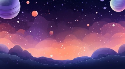 
starry vector space background - cute flat style template with stars in outer space