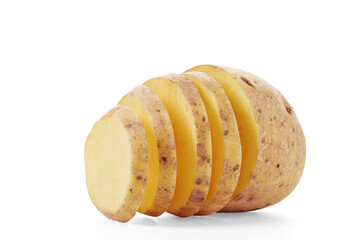 Potato slices  isolated on white background