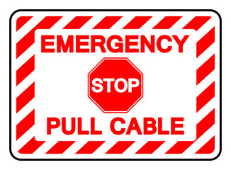 Emergency Stop Pull Cable Symbol Sign, Vector Illustration, Isolate On White Background Label. EPS10
