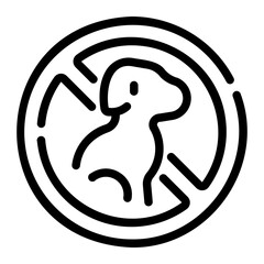 no animals Line Icon