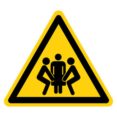 Three Person Lift Required Symbol Sign, Vector Illustration, Isolate On White Background Label .EPS10