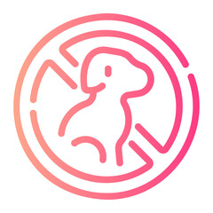 no animals Line Gradient Icon