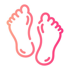 barefoot Line Gradient Icon